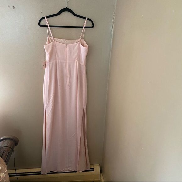 NWT Superdown Addison maxi dress blush pink chiffon slip Revolve M - Picture 7 of 10